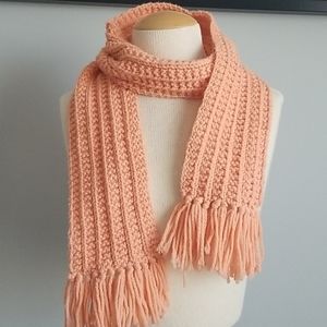 Peach knit scarf